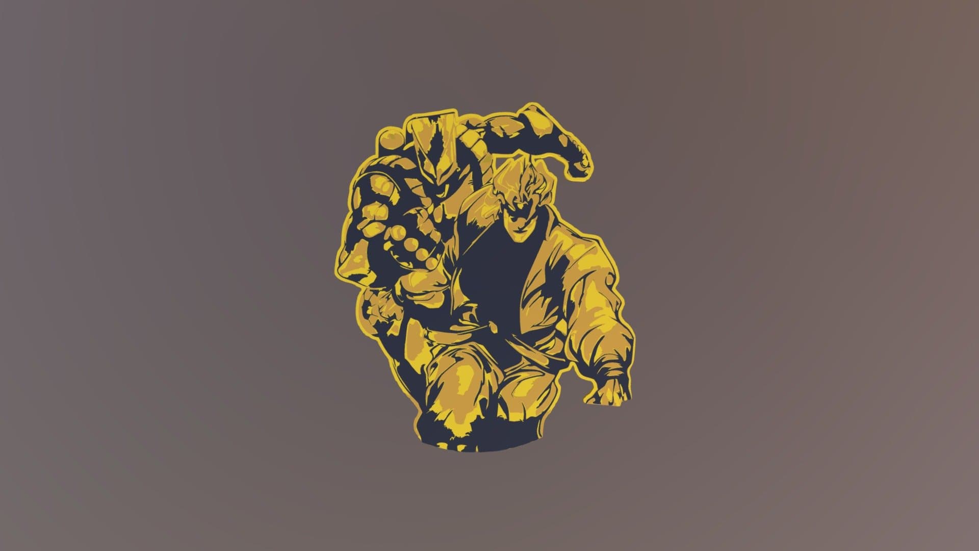 Promotional art featuring Dio Brando from JoJo's Bizarre Adventure, with his signature menacing pose.